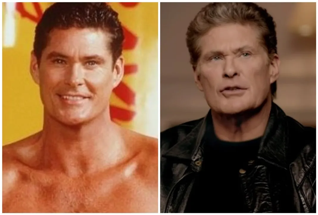 david hasselhoff, Gena Lee Nolin, Erika Eleniak, Traci Bingham, Jeremy Jackson, Nicole Eggert, Baywatch, Then and Now