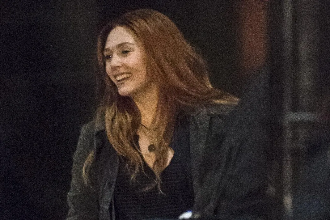 Elizabeth Olsen Films Scenes for �Avengers Infinity War�